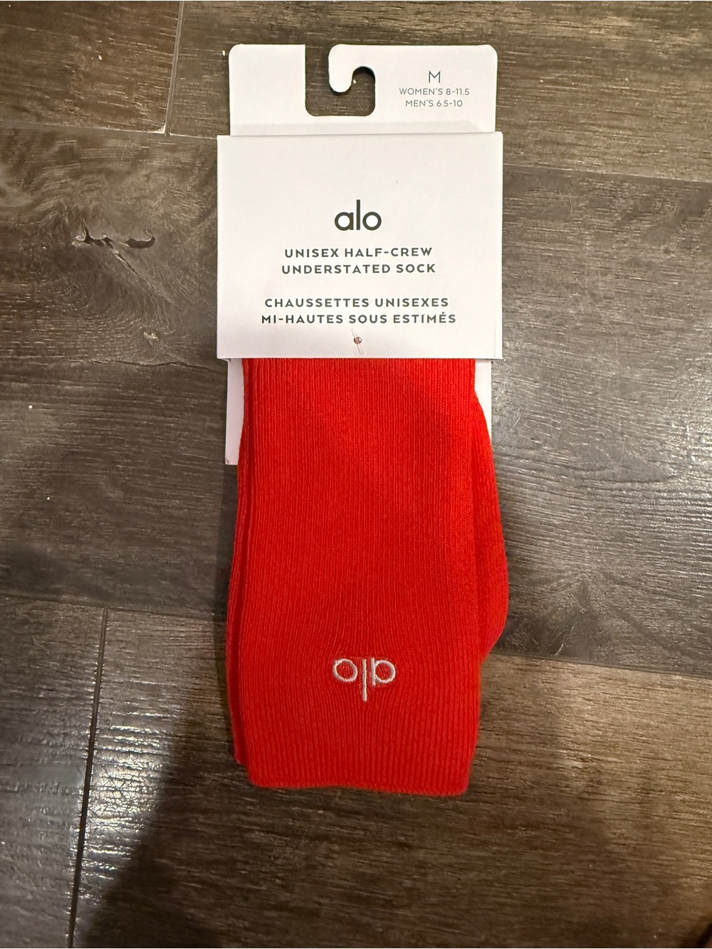 ALO Yoga Red Unisex Half-Crew Understated Socks